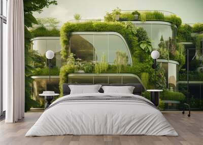 Green buildings, the concept of ecology and the environment Wall mural