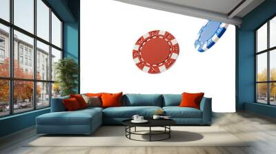 Poker chips transparent background Wall mural