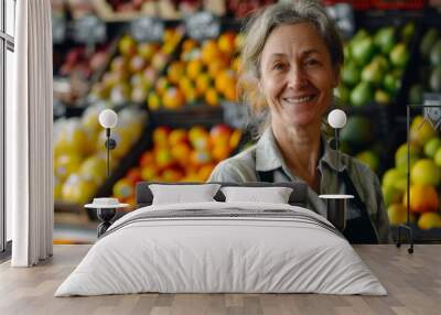 Portrait of a store worker	
 Wall mural