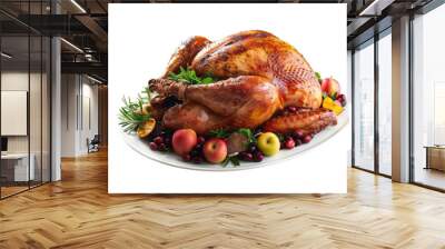 roast turkey on transparent background Wall mural