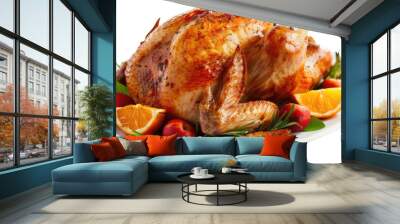 roast turkey on transparent background Wall mural