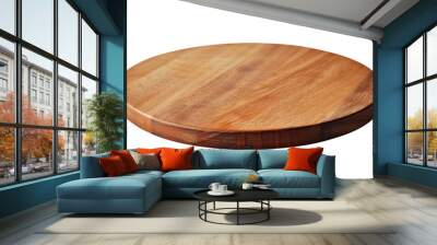 Wooden board on a transparent background Wall mural