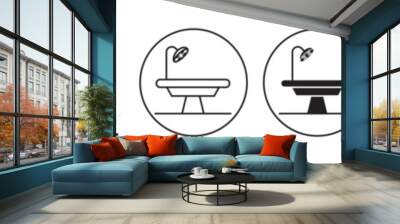 Operating table icon set. hospital surgical room surgery table vector symbol in black in filled and outlined style. suitable for apps and web ui designs. Wall mural