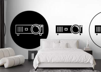 Projector Vector Illustration Set. Multifunction video beam projector sign suitable for apps and websites UI design style. Wall mural