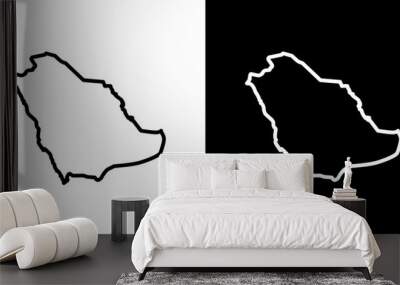 Saudi arabia thin line vector icon set. Wall mural