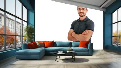 Mature, man and entrepreneur in confidence with smile for small business, professional and start up on png transparent background. Businessman, portrait and happy for growth and opportunities. Wall mural