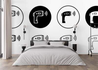 Contactless infrared thermometer icon vector set collection for web Wall mural