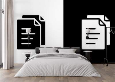 Duplicate icon Flat vector set outline Wall mural