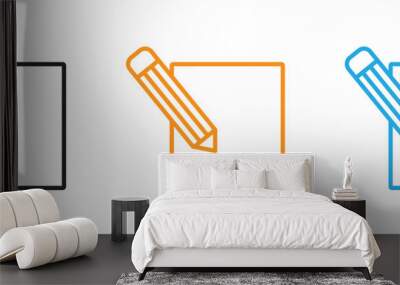 Edit icon Thin line illustration set Wall mural