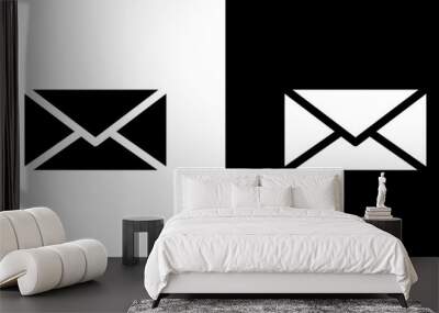 Envelope icon Flat vector set outline Wall mural