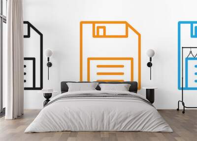 Floppy disk icon Thin line illustration set Wall mural