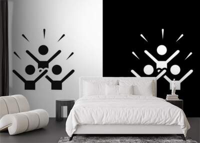 happy people icon Flat vector set outline Wall mural