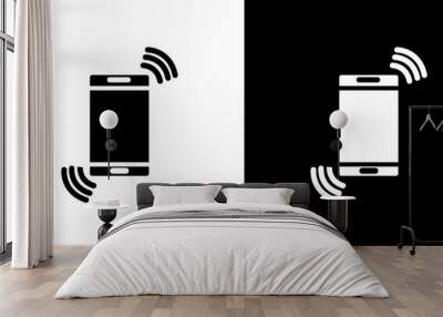 Mobile phone vibrating icon Isolated flat vector in outline Wall mural