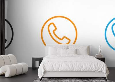 Phone icon Thin line illustration set Wall mural