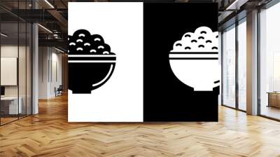 Rice bowl icon Isolated flat vector in outline Wall mural