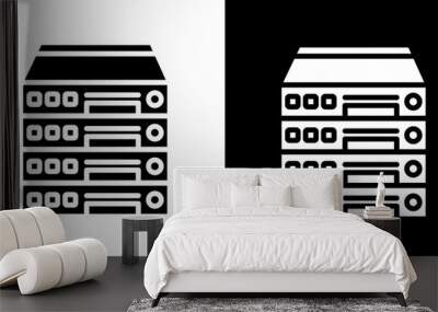 Server rack icon Isolated flat vector in outline Wall mural