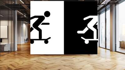 skateboarding icon Isolated flat vector in outline Wall mural