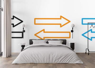 Transfer arrows icon Thin line illustration set Wall mural