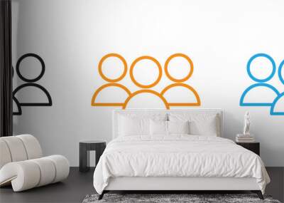 Users icon Thin line illustration set Wall mural