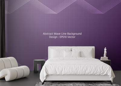 Abstract wave line background design, two groups of flowing straight line on gradient background and grid table Wall mural