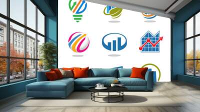 best business success marketing idea and finance logo  vector set Wall mural