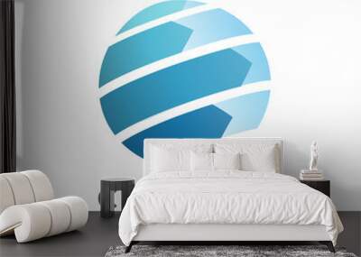 creative tech circle globe logo concept Wall mural