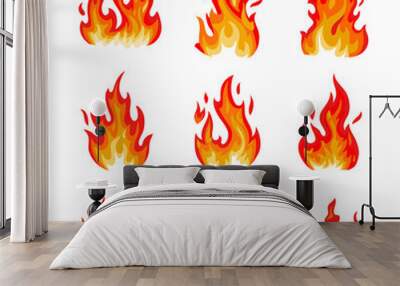 fire flames flat collection Wall mural