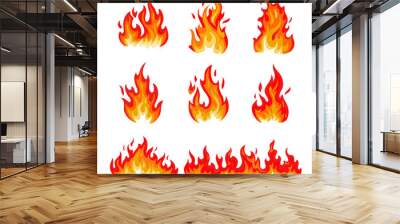 fire flames flat collection Wall mural