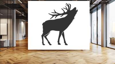 wild animal reindeer drawn silhouette illustration design Wall mural