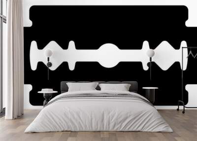 black silhouette of razor blade without background Wall mural