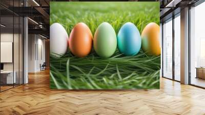 easter eggs in grass Wall mural