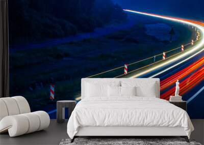 lights of cars with night Wall mural