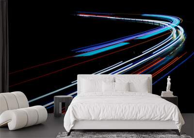 lights of cars with night Wall mural