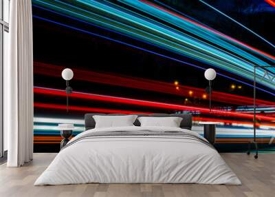 lights of cars with night Wall mural