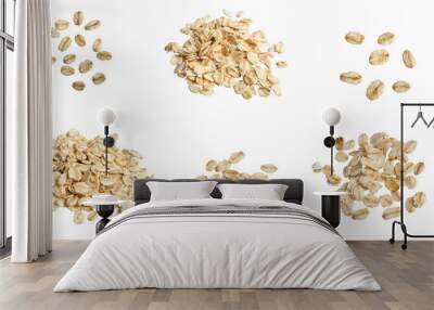 oat flakes on isolated background Wall mural