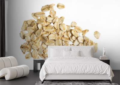 oatmeal on white isolated background Wall mural