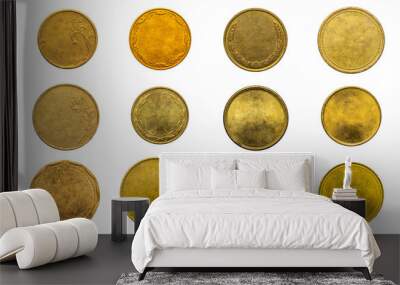 old empty gold coin on a przezroczystym isolated background. png	 Wall mural