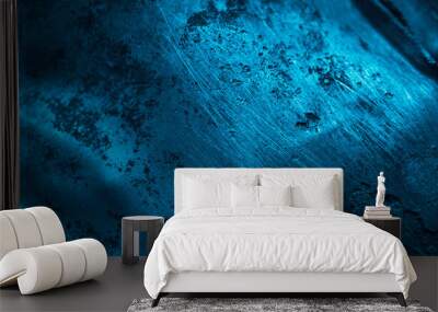 sheet metal painted blue. background or textura Wall mural