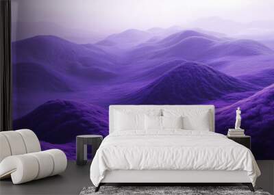 Purple landscape algorithm style illustration Wall mural