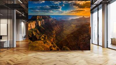 Grand Canyon North Rim Cape Royal Overlook at Sunset Wotans Thro Wall mural