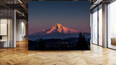 mount hood at sunset Wall mural