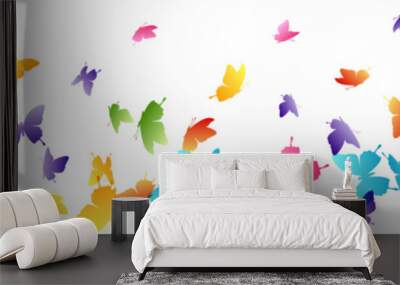 Flying butterflies. Vector decoration element. Wall mural