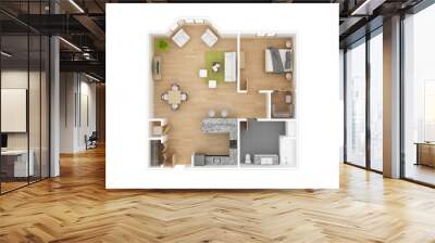 Floor plan 3D illustration Wall mural