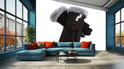 black female gloves isolated Wall mural