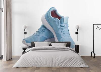 blue sneakers isolated Wall mural