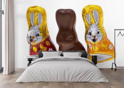 chocolate Easter bunny isolated Wall mural