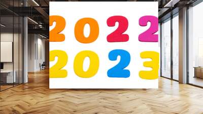 color numbers new year 2023 Wall mural