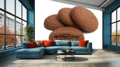 cookies with chocolate cream isolated Wall mural