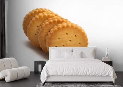 double cookie with chocolate isolated Wall mural