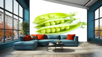 Green peas pods Wall mural